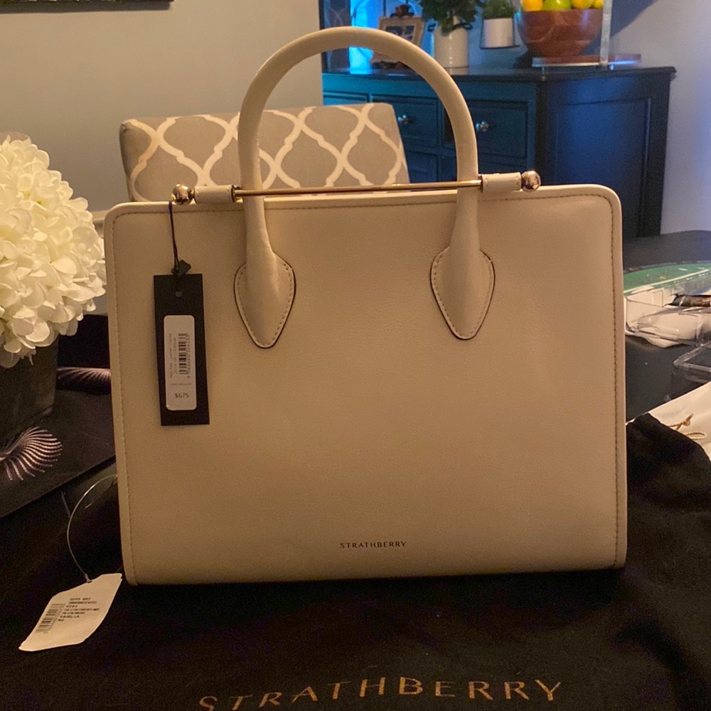 Strathberry Midi Tote Vanilla color